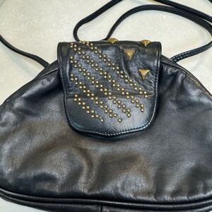 Vintage Black Studded Women's Bag 80’s Goth